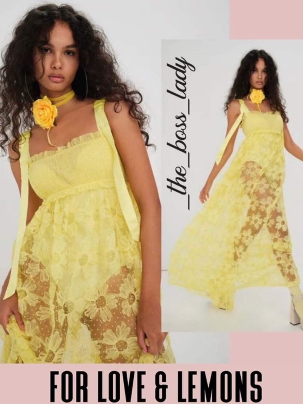 For Love and Lemons lace maxi floral embroidery sequins sheer ruffled XS